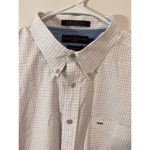 Vintage Tommy Hilfiger Shirt‎ Men's XXL Crest Button Up Check 80s 2 Ply Fabric
